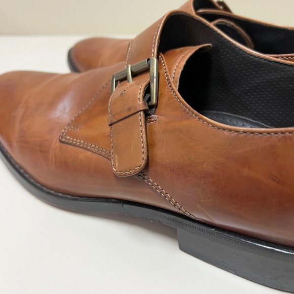 Cole Haan Brown Monk Strap Leather Dressing Cognac Shoes Mens Size 10 - Picture 2 of 8